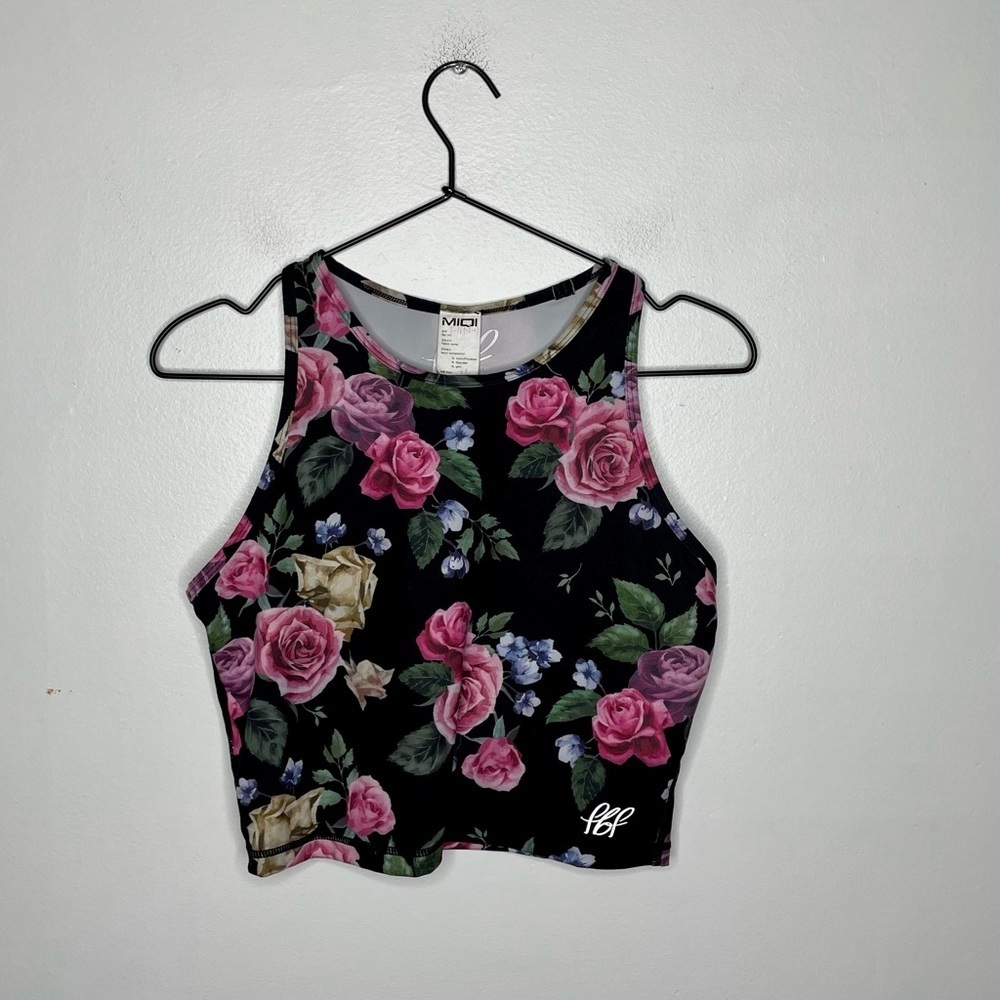 FBF Body Athletic Floral Tank Crop Top Athleisure Womens XL